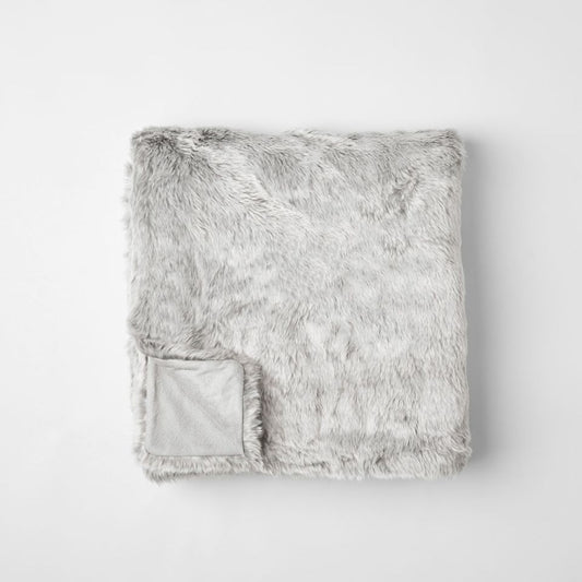 Blanket - Faux Fur Throw - Grey